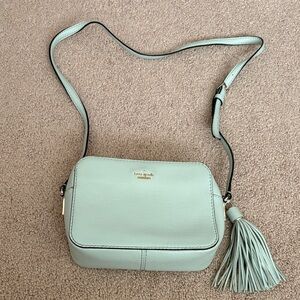 Kate Spade Light Green Crossbody Bag with Tassel